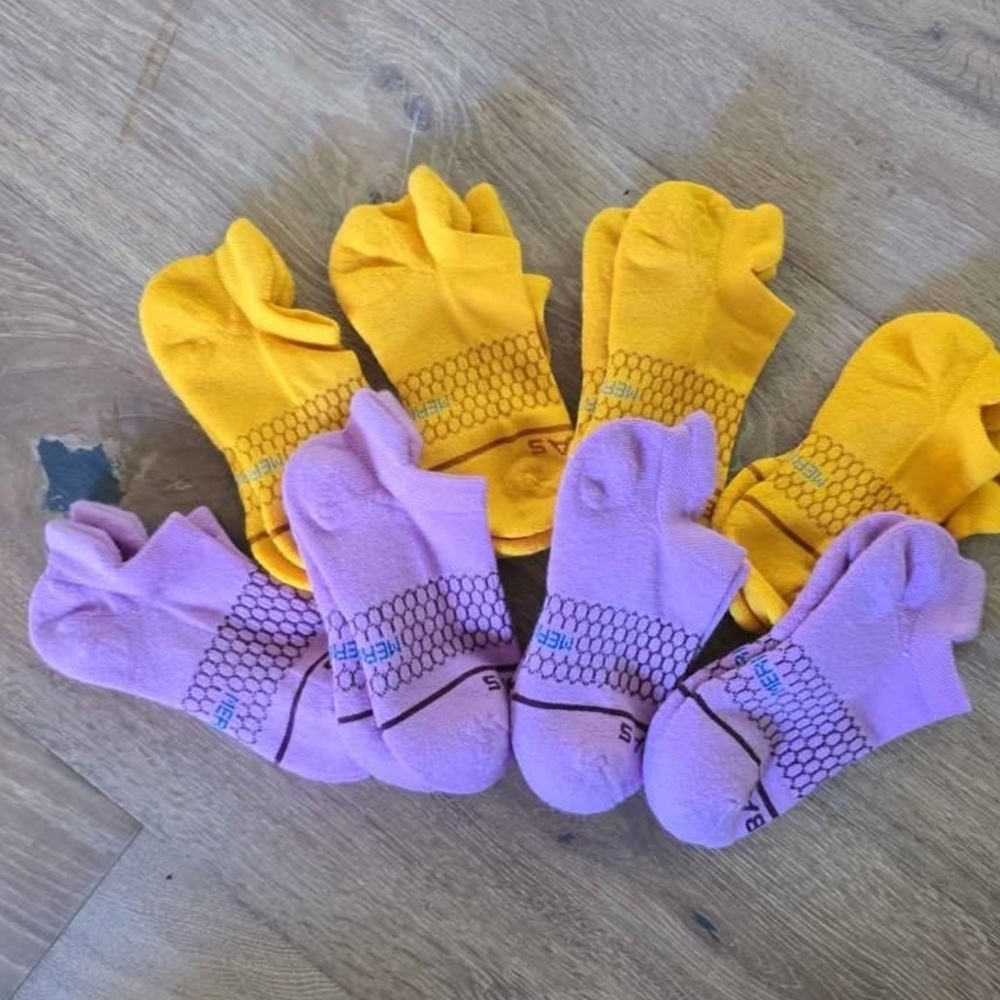 Bombas Kids Socks in Yellow and Purple
